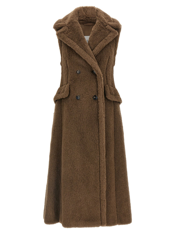 معطف Max Mara من صمغ الألباكا وتدي صوف معطف — لون الجمل