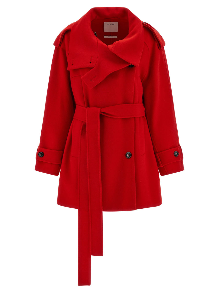 Sportmax Trench Coat — Red