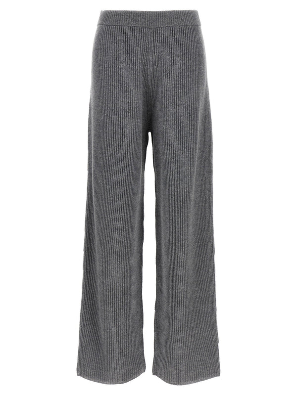 Sportmax Wool and cashmere trousers in gray