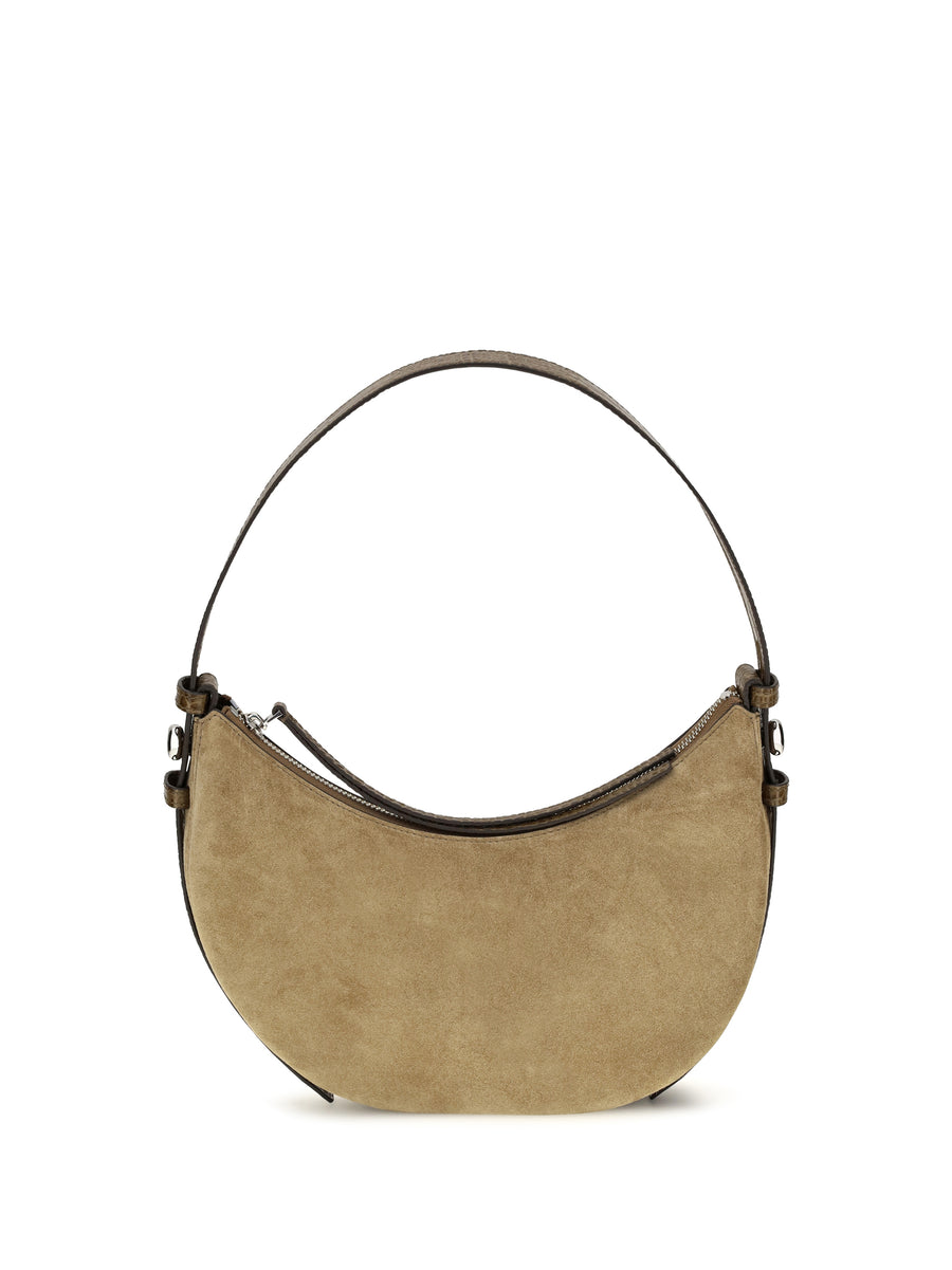 Shoulder Bag Romy Suede Half Moon Stone