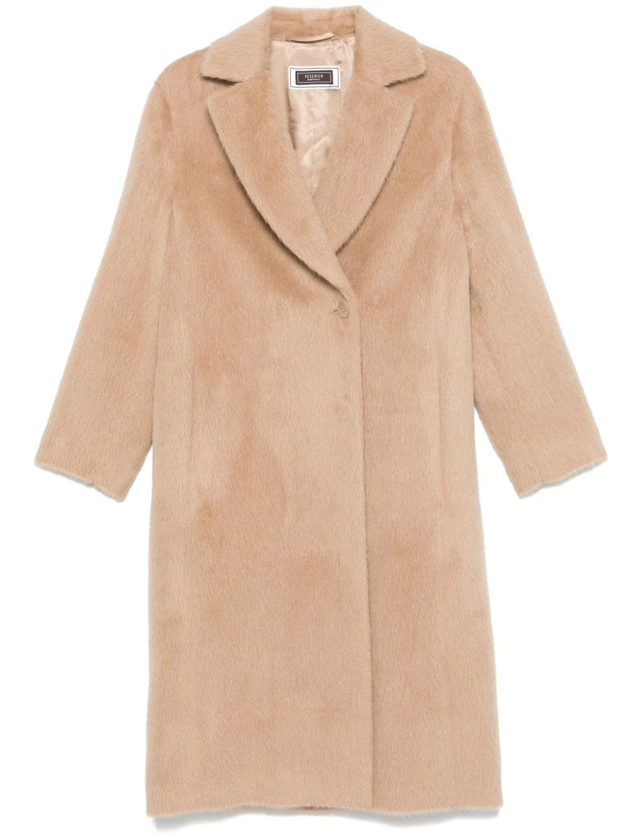 Peserico Outer: Alpaca 70% coat in beige