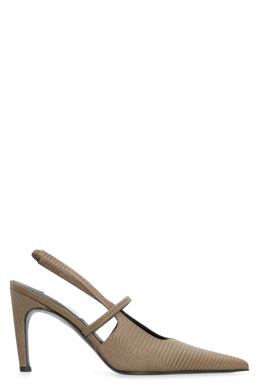 Slingbacks Embossed Leather Khaki Calf Shoe