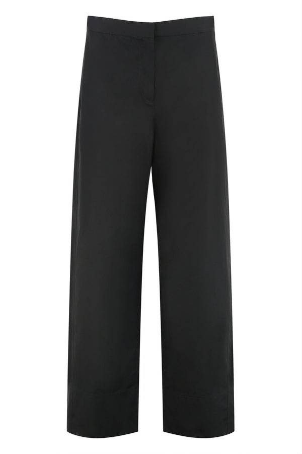 Trousers Wide-Leg Black Cotton