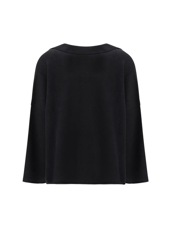 Sweater With Polo Collar Black