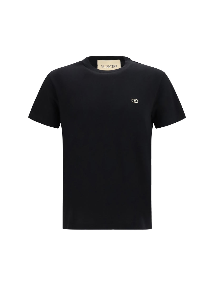 T-Shirt Vlogo Cotton Black T-shirts