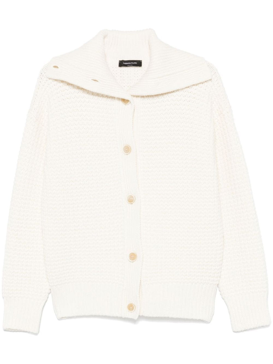 Fabiana Filippi Merino 75% cardigan in cream