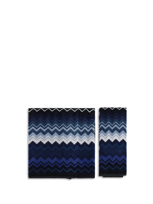 Missoni 100% Cotton towel set in blue