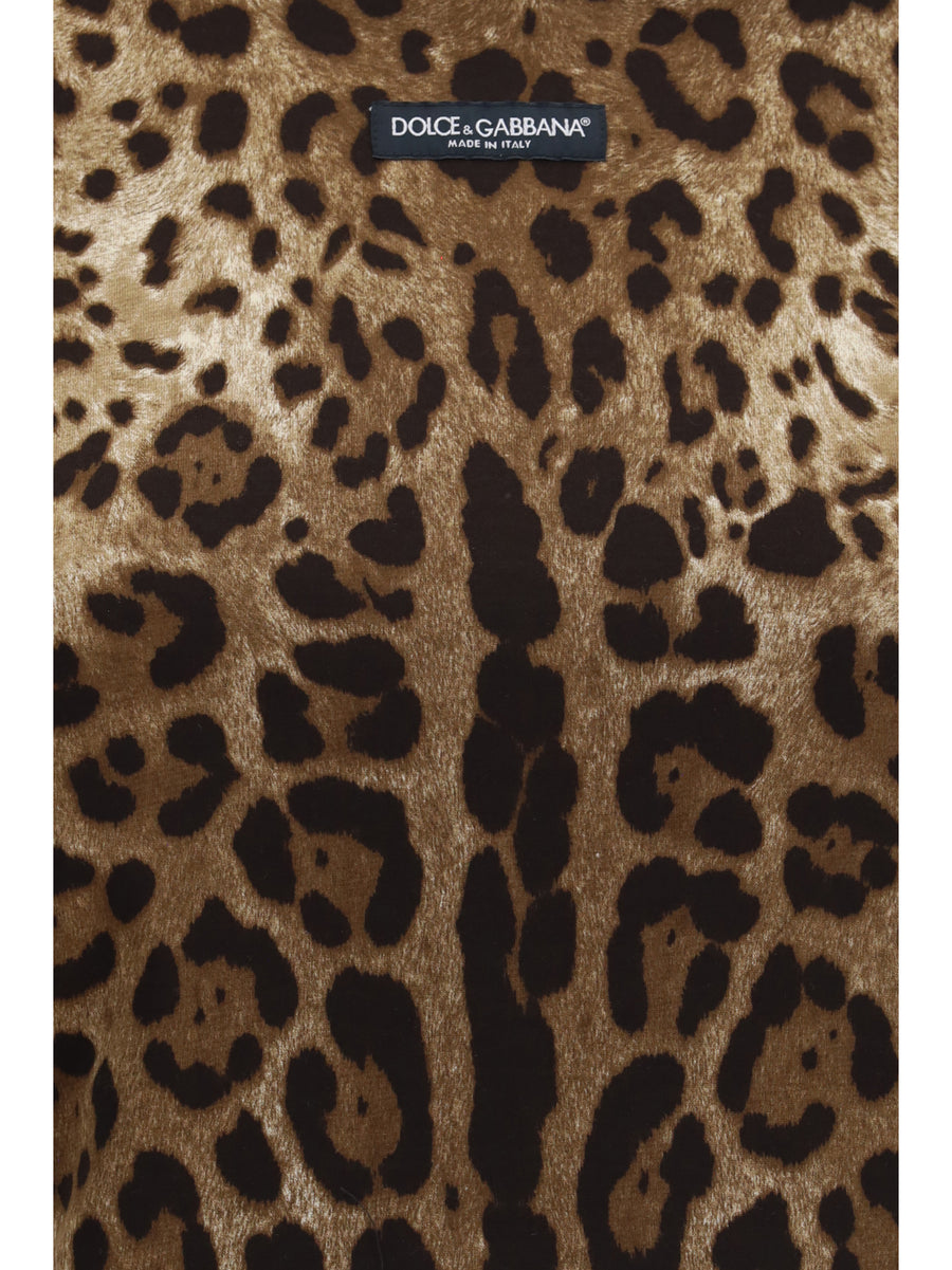 Cropped T-Shirt Leopard Print Brown Cotton T-shirts & Jerseys