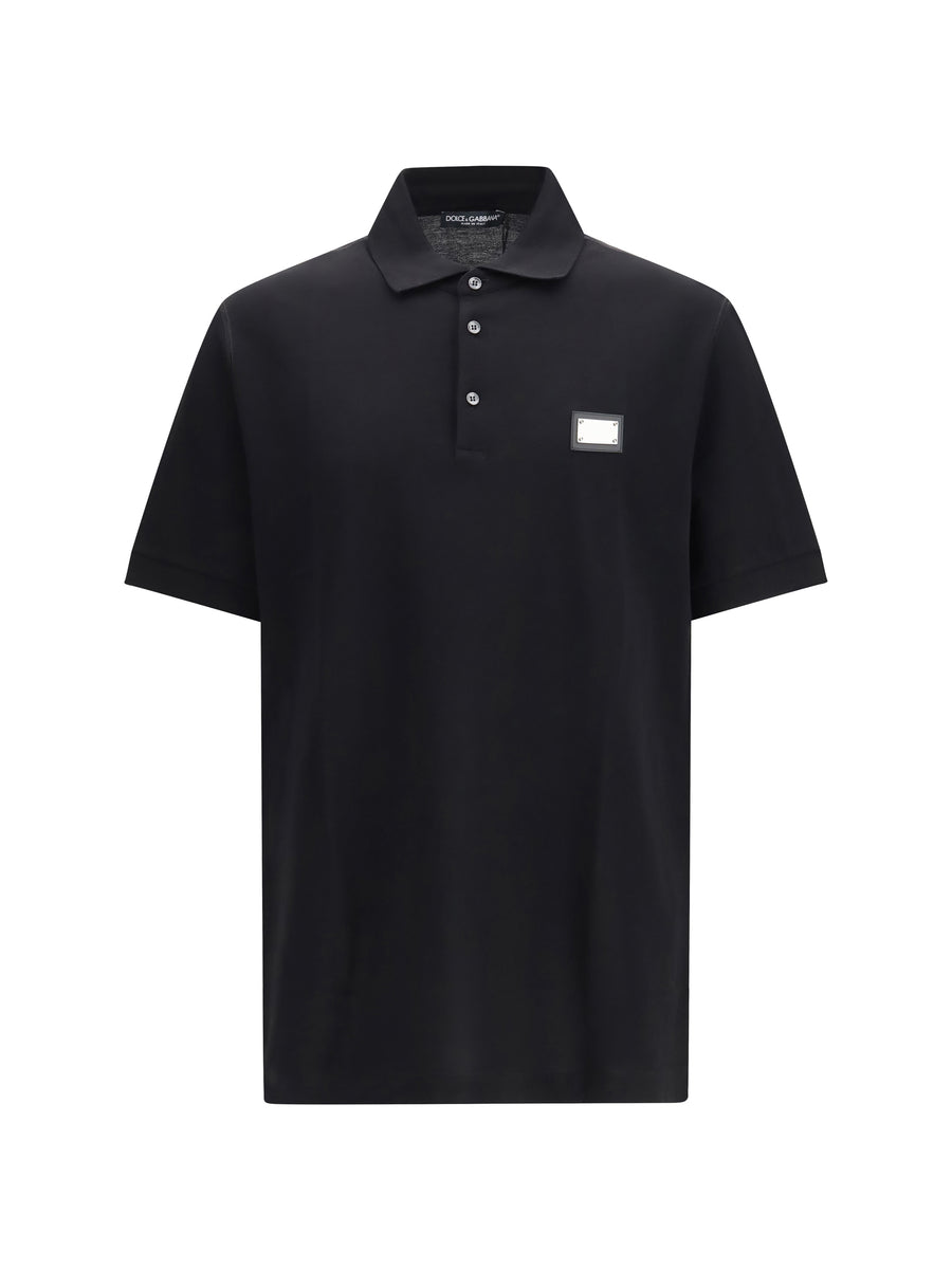 Dolce & Gabbana 100% Cotton polo in black