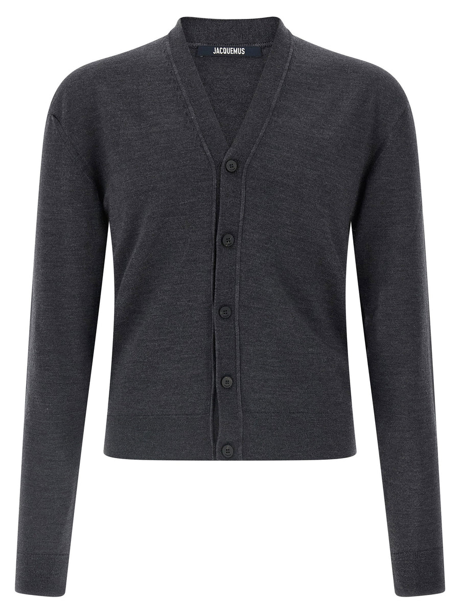 Jacquemus Merino Wool Cardigan — Gray