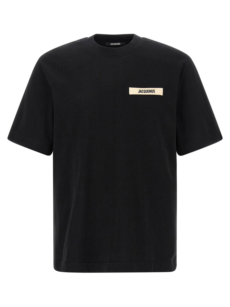 Jacquemus Logo-Appliqué Cotton T-Shirt — Black