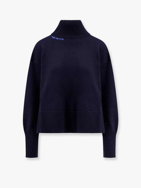 Wool Blend Turtleneck Sweater Blue Polyamide