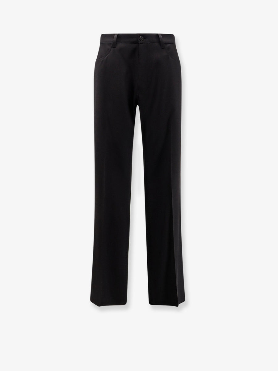 Straight Fit Cotton Trousers Black