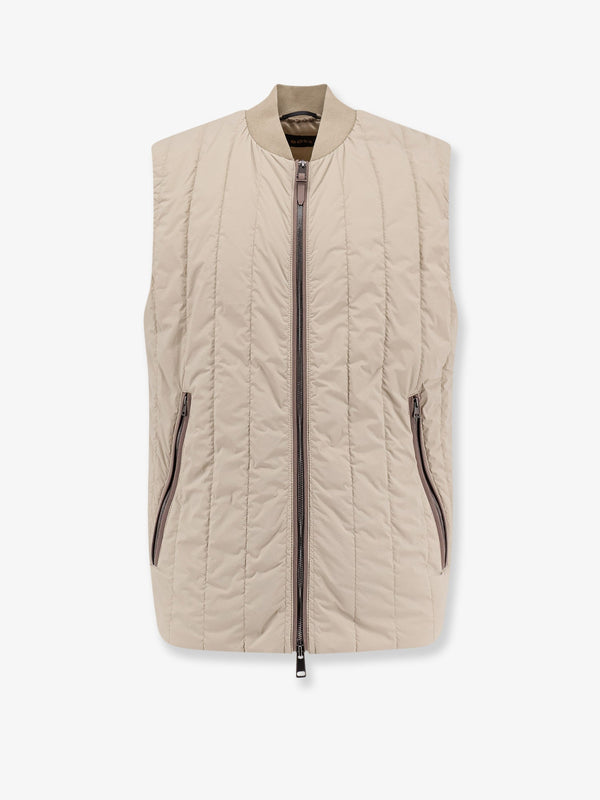 Sleeveless Nylon Jacket Beige Shell: Polyamide