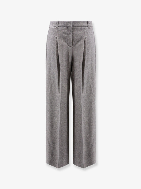 Trousers Melange Wool Blend Grey