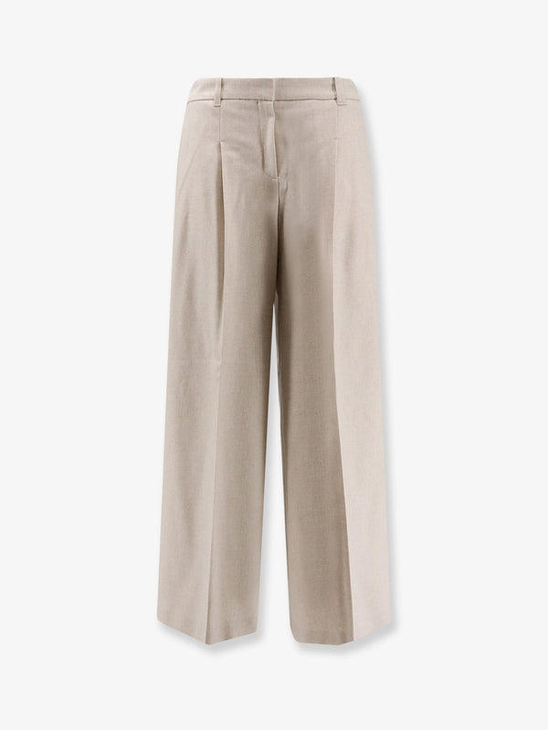 Trousers Tiana Recycled Wool-Blend Beige