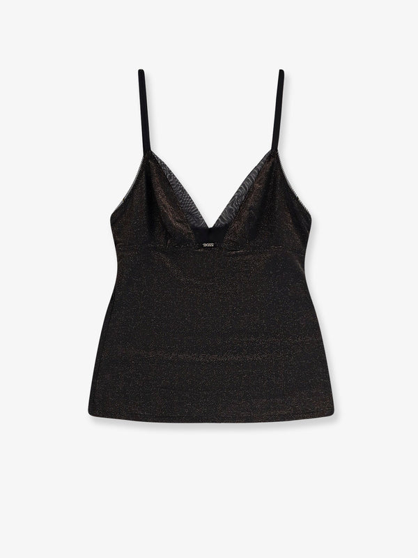 Tank Top And Slip Set Lurex Black Polyamide T-shirts & Jerseys