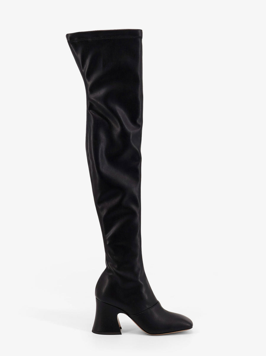 Over-The-Knee Leather Boots Black