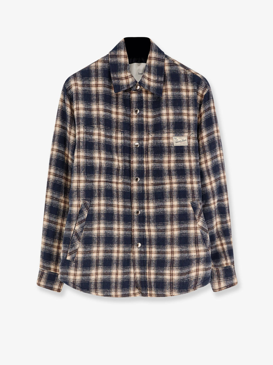 Flannel Jacket Madras Pattern Blue Polyester