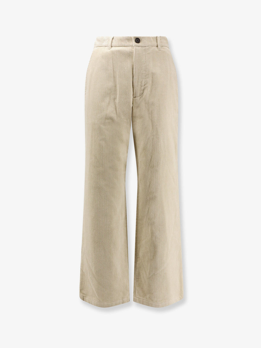 Trousers Corduroy White Cotton