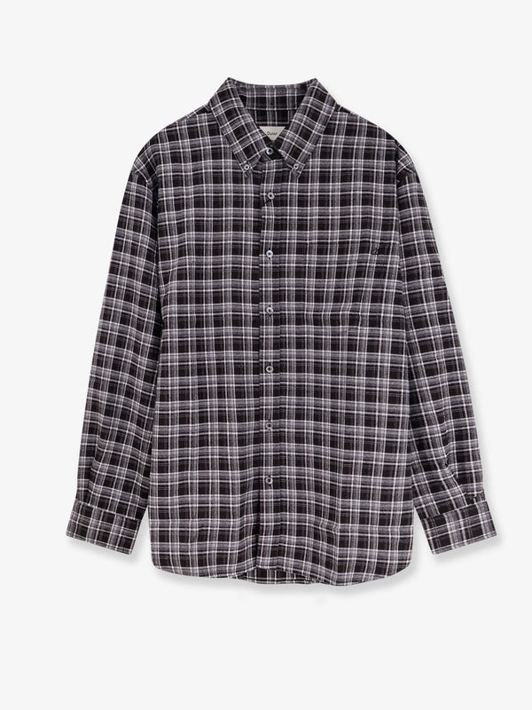 Check Flannel Shirt Black Polyester