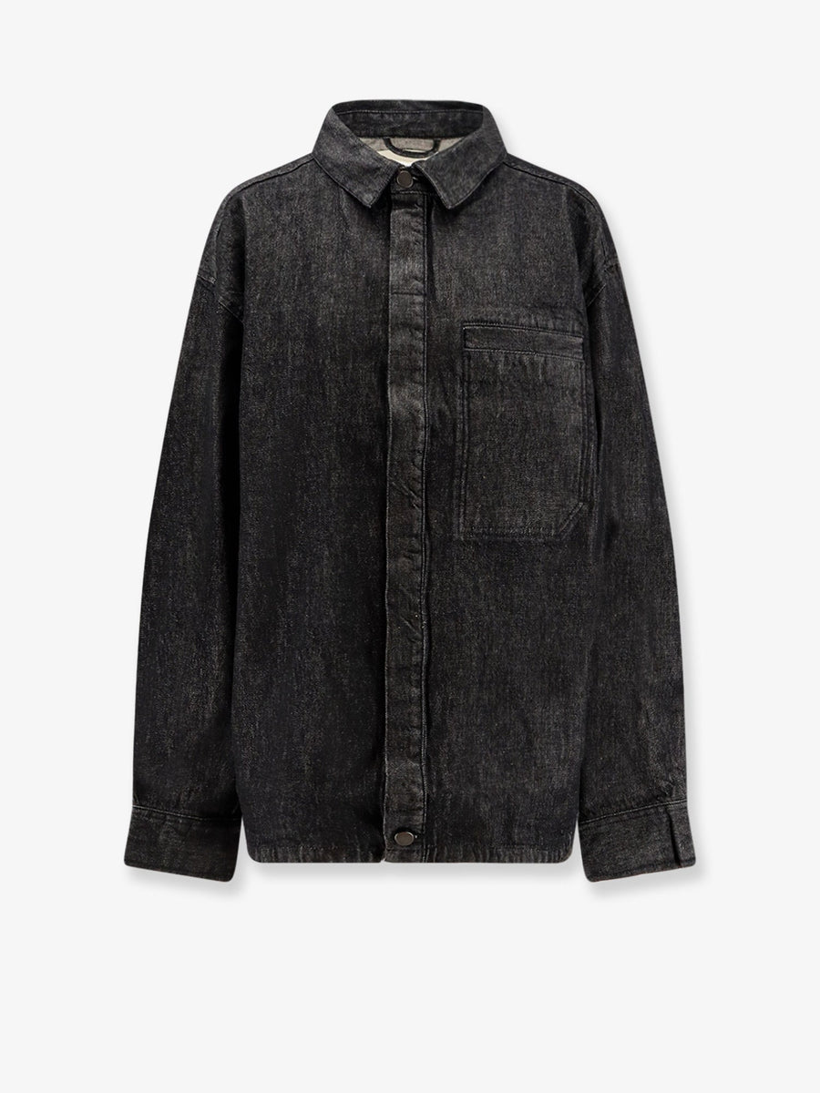 Herculean Black Denim Shirt-Jacket Cotton