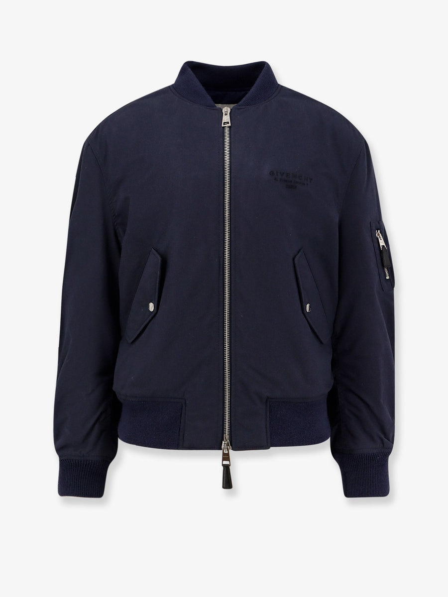 Bomber Jacket Cotton-Blend Blue