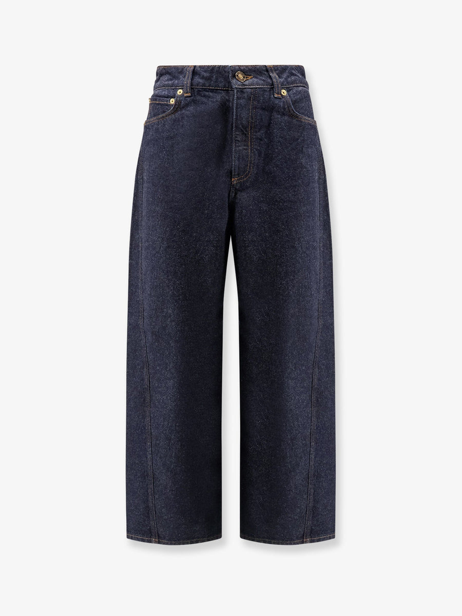 Twisted Dark Blue Denim Jeans Cotton