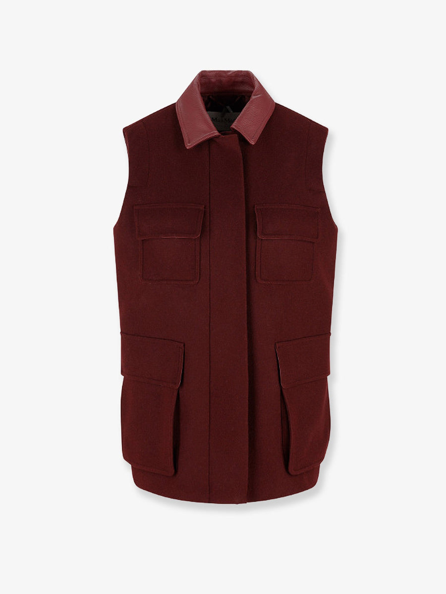Wool, Alpaca And Cashmere Sleeveless Coat Red
