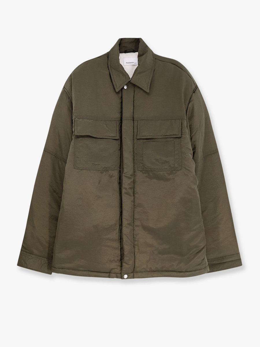 Padded Overshirt Nylon Jacket Green Polyamide