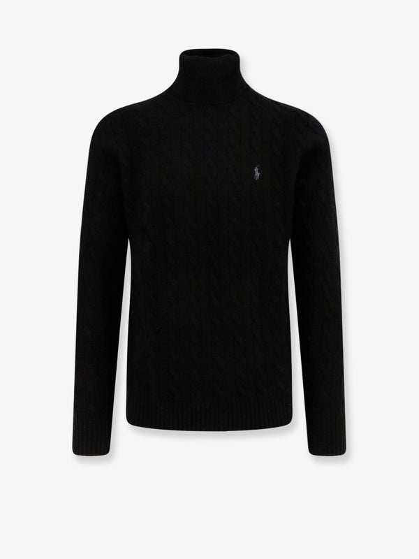 Wool And Cashmere Sweater With Logo Black