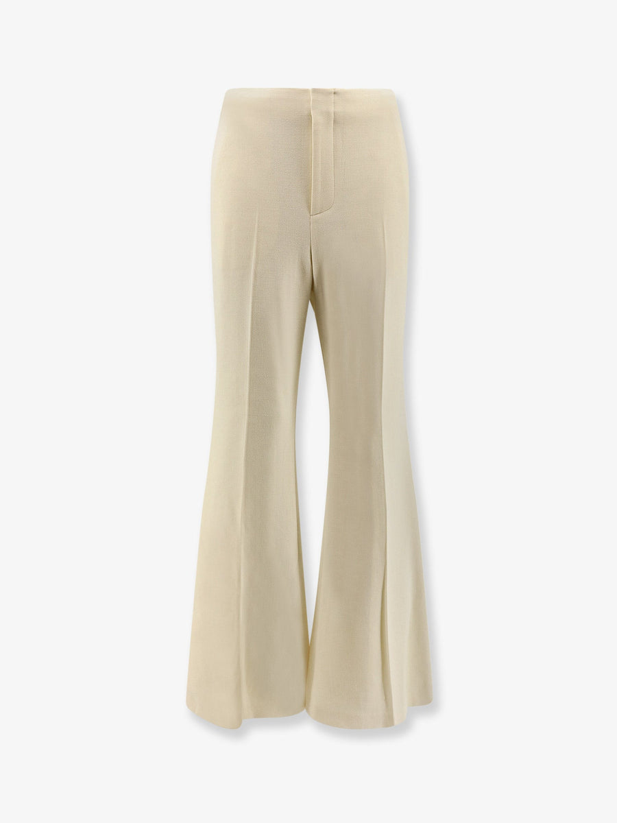 Vonnie Wool Flared Trousers White Shell