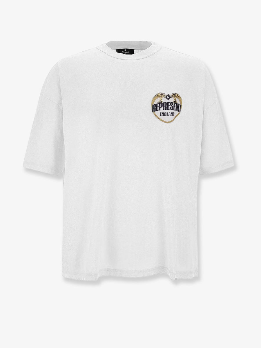 Cotton T-Shirt With Distressed Effect White T-shirts