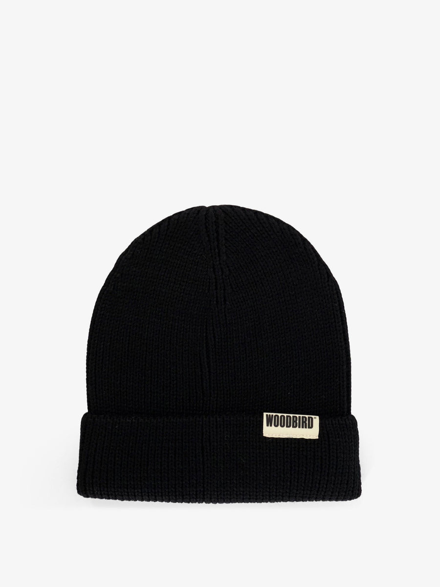 Wool And Acrylic Beanie Hat Black