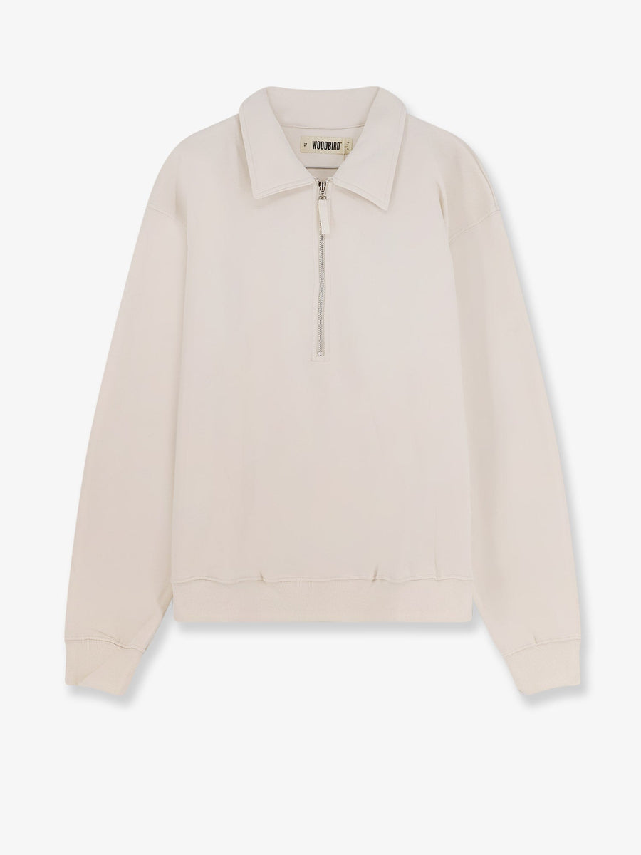 Organic Cotton Half-Zip Sweatshirt White Sweatshirts