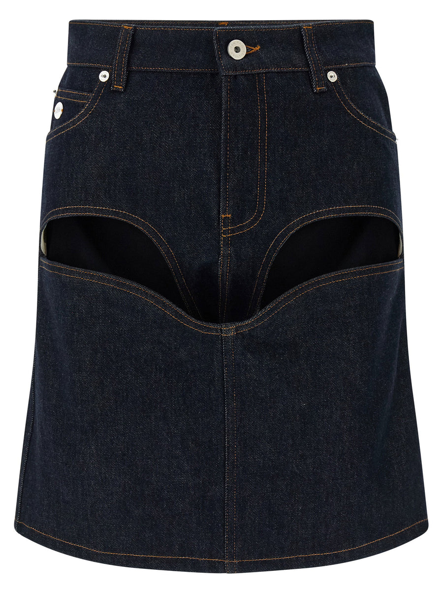 Jean Paul Gaultier Cut-Out Denim Skirt — Indigo