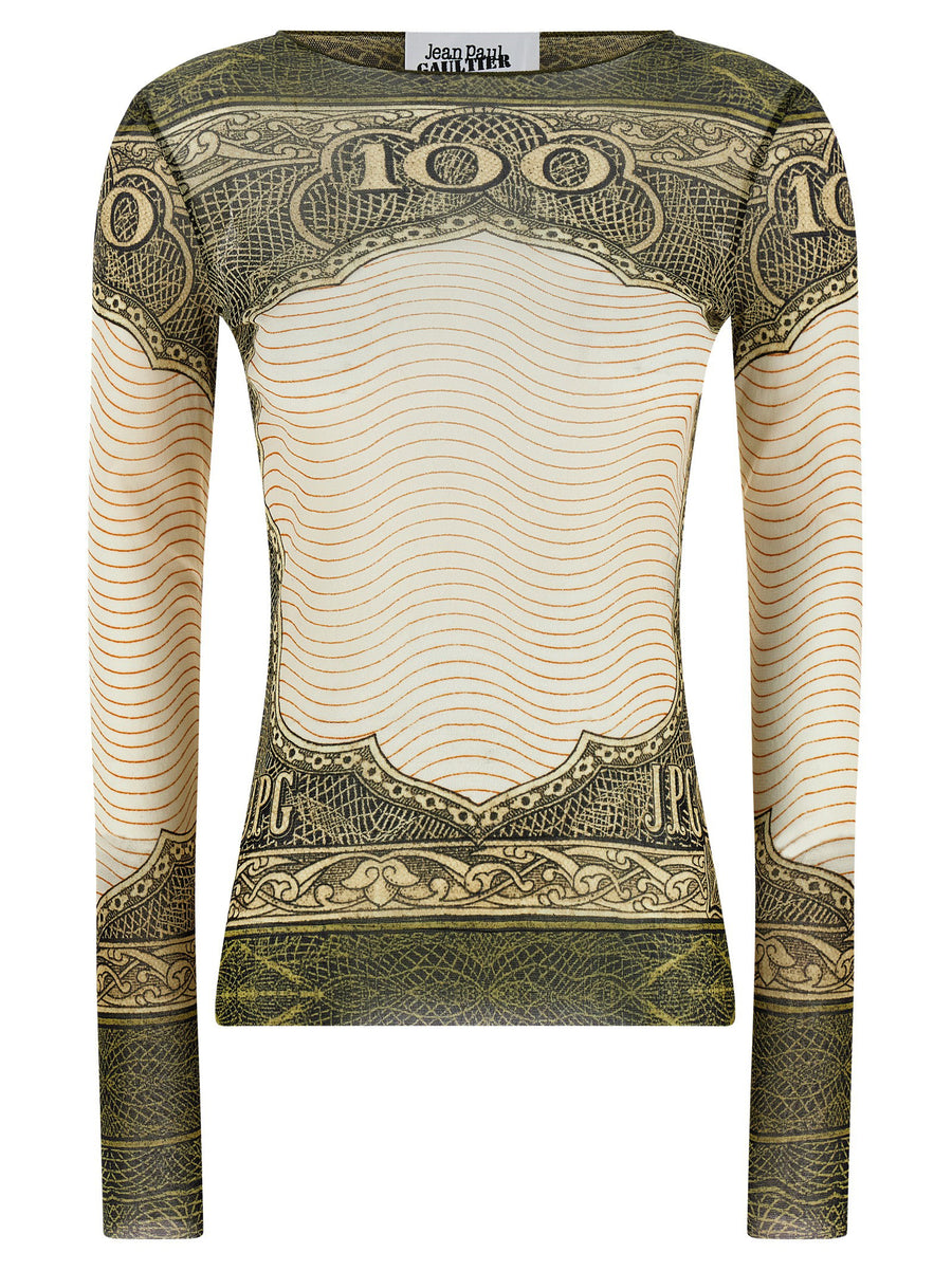 Jean Paul Gaultier Green Cartouche Blouse — cream