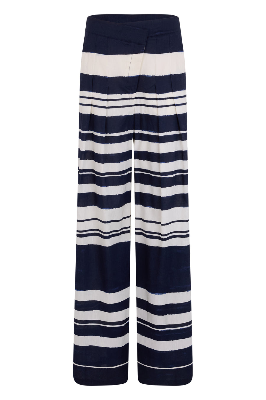 Wide-Leg Trousers Navy-Dove Navy/dove Viscose