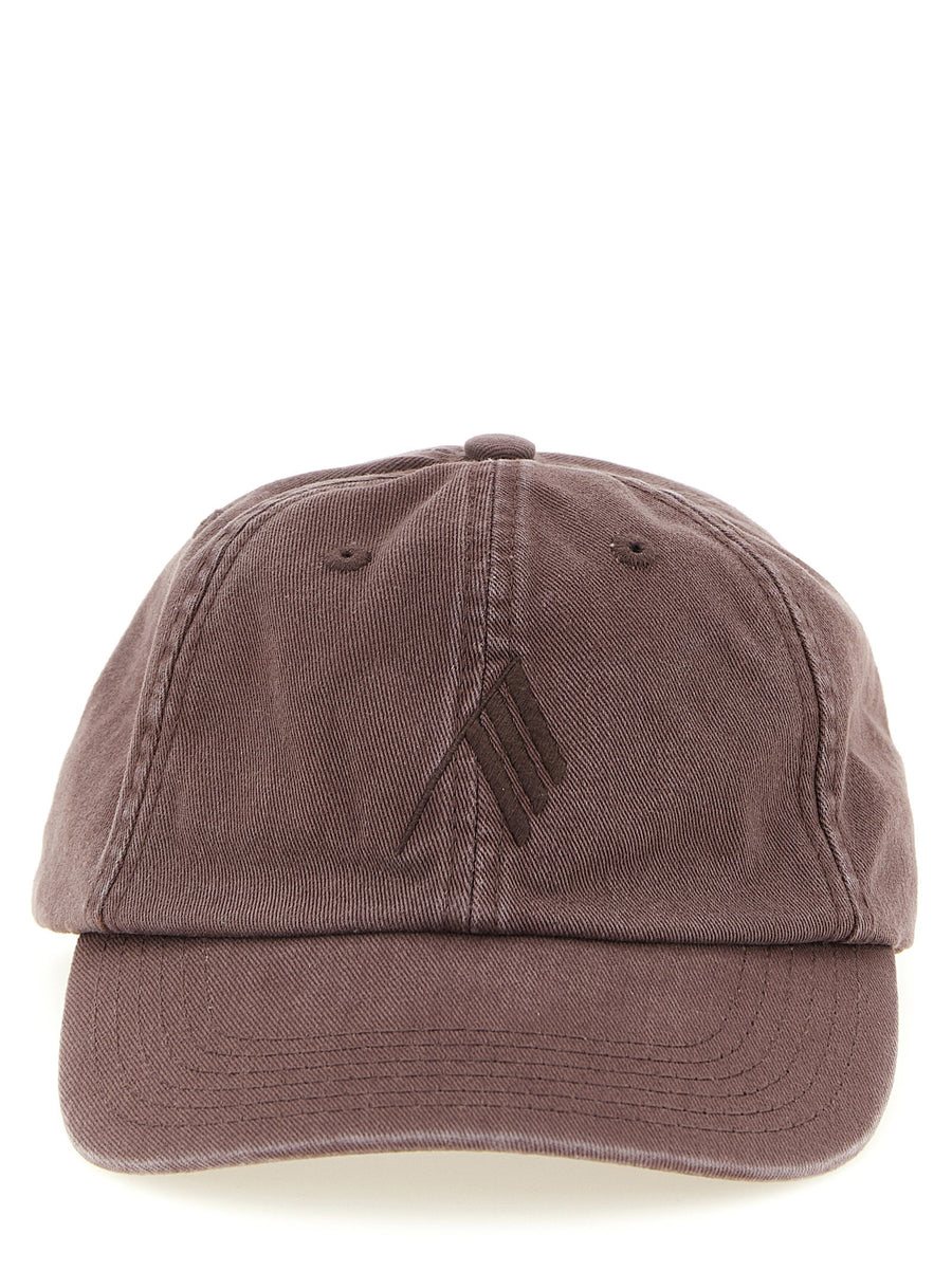 The Attico Tone-on-Tone Logo Canvas Baseball Cap — taupe