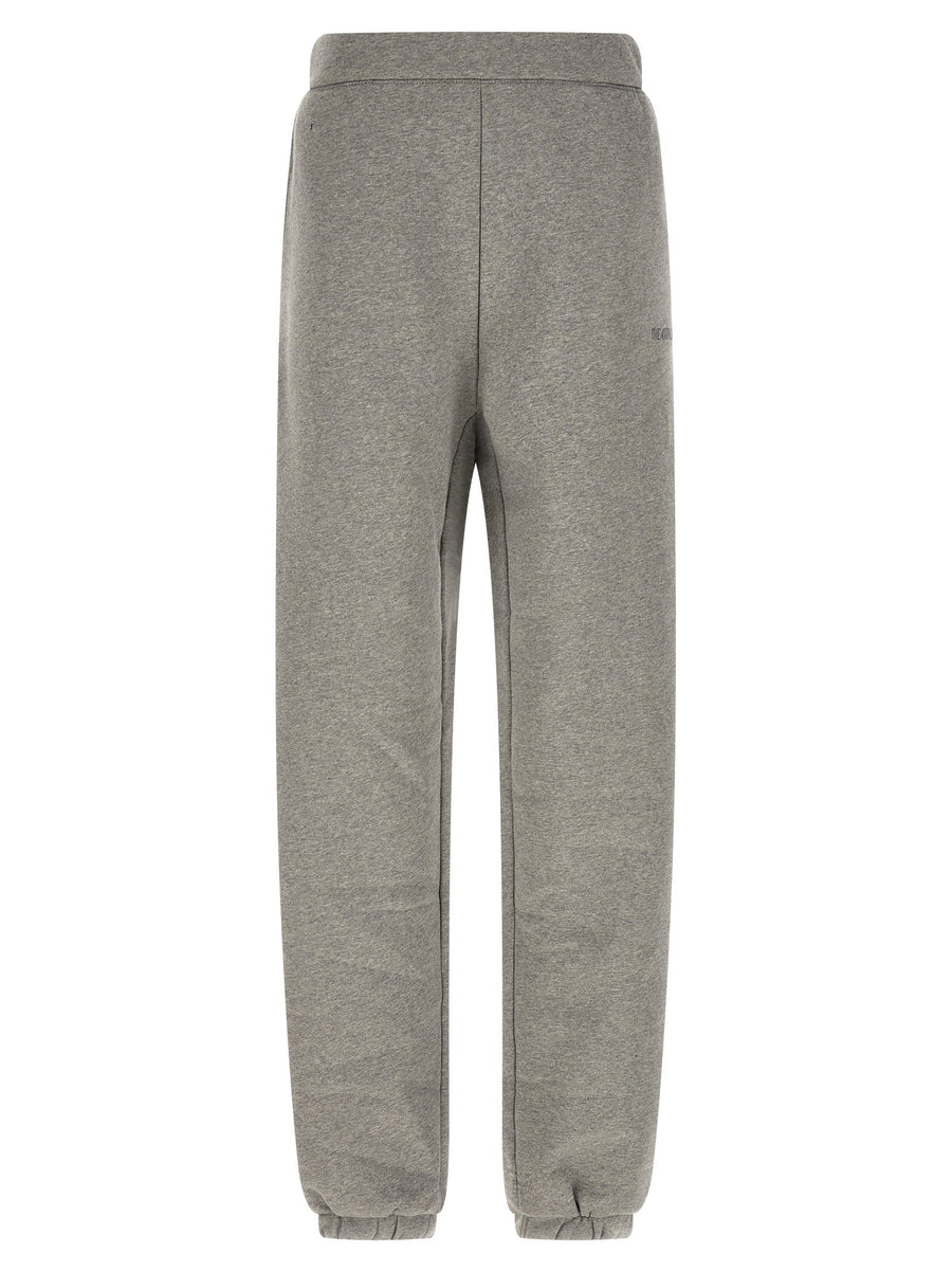 The Attico Logo-Embroidered Fleece Joggers — Grey