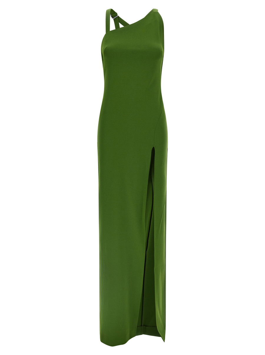The Attico Asymmetrical Strap Dress — Green
