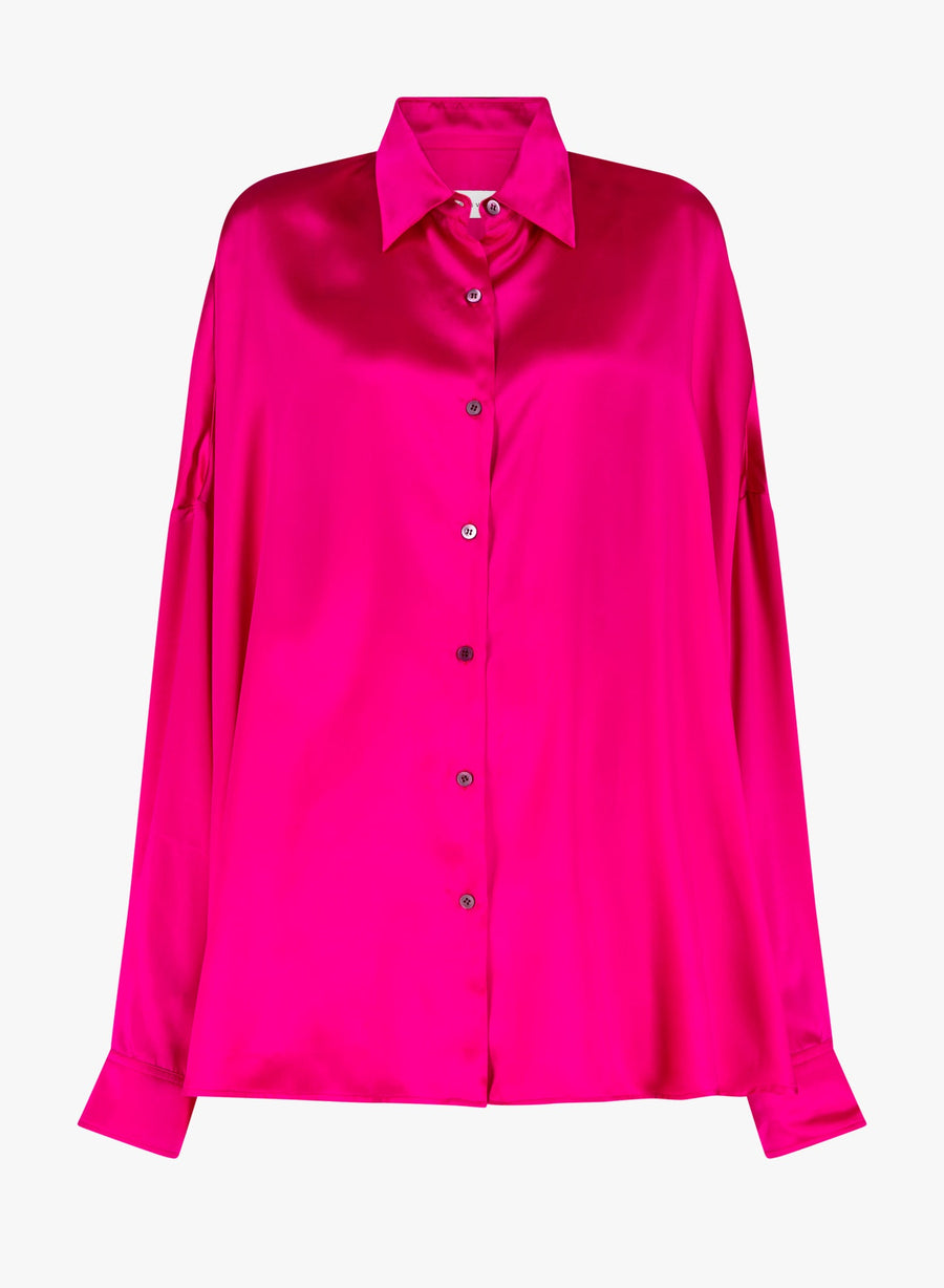 Dries Van Noten Stretch silk satin shirt in pink