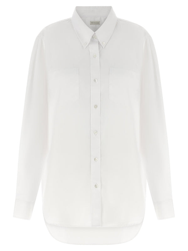حذاءDries Van Noten شير قميص — أبيض
