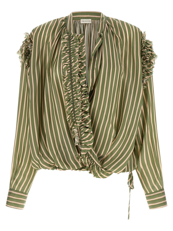 Dries Van Noten قميص — أخضر