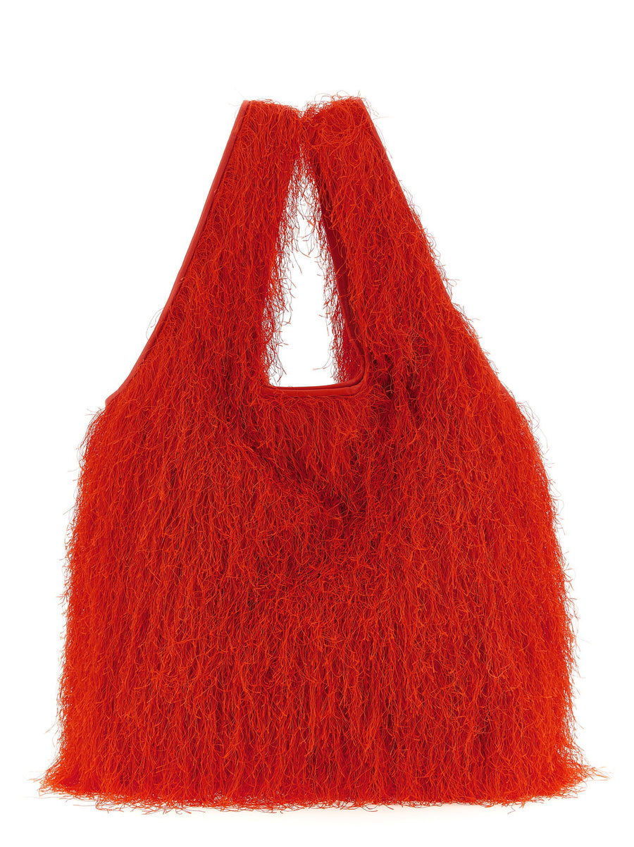 Dries Van Noten Fringed Tote Bag — Red