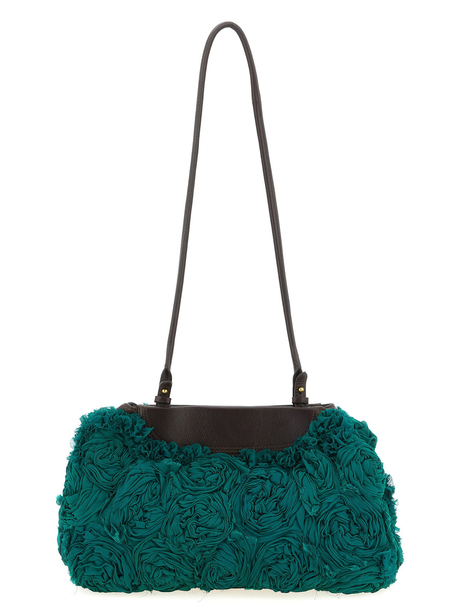 Dries Van Noten Rose Clutch — Teal