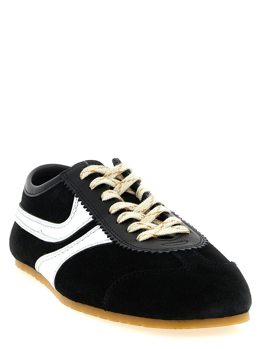 Dries Van Noten Suede and Leather Colorblock Sneaker — Black