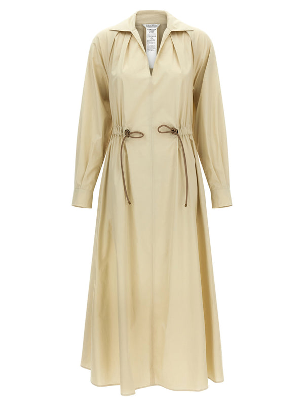 Max Mara Pure cotton poplin dress in cream