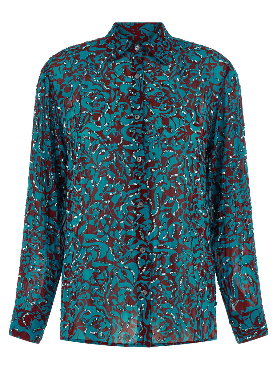 Dries Van Noten Clavelly Shirt — Teal