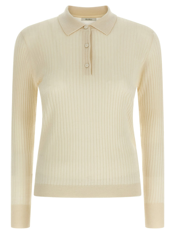 قميص بولو Max Mara Mxpgitano قميص — باللون الكريمي